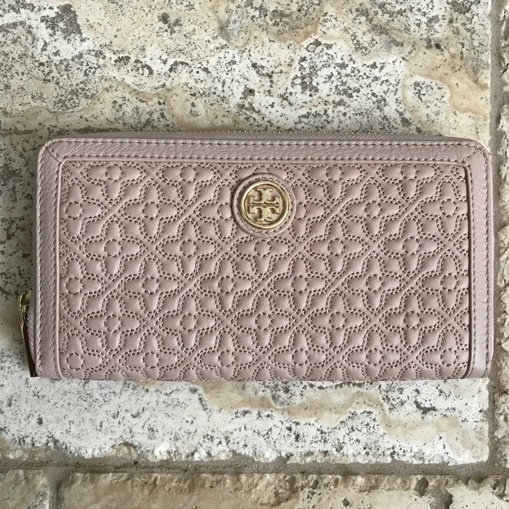 Tory Burch Zip Wallet Light Oak