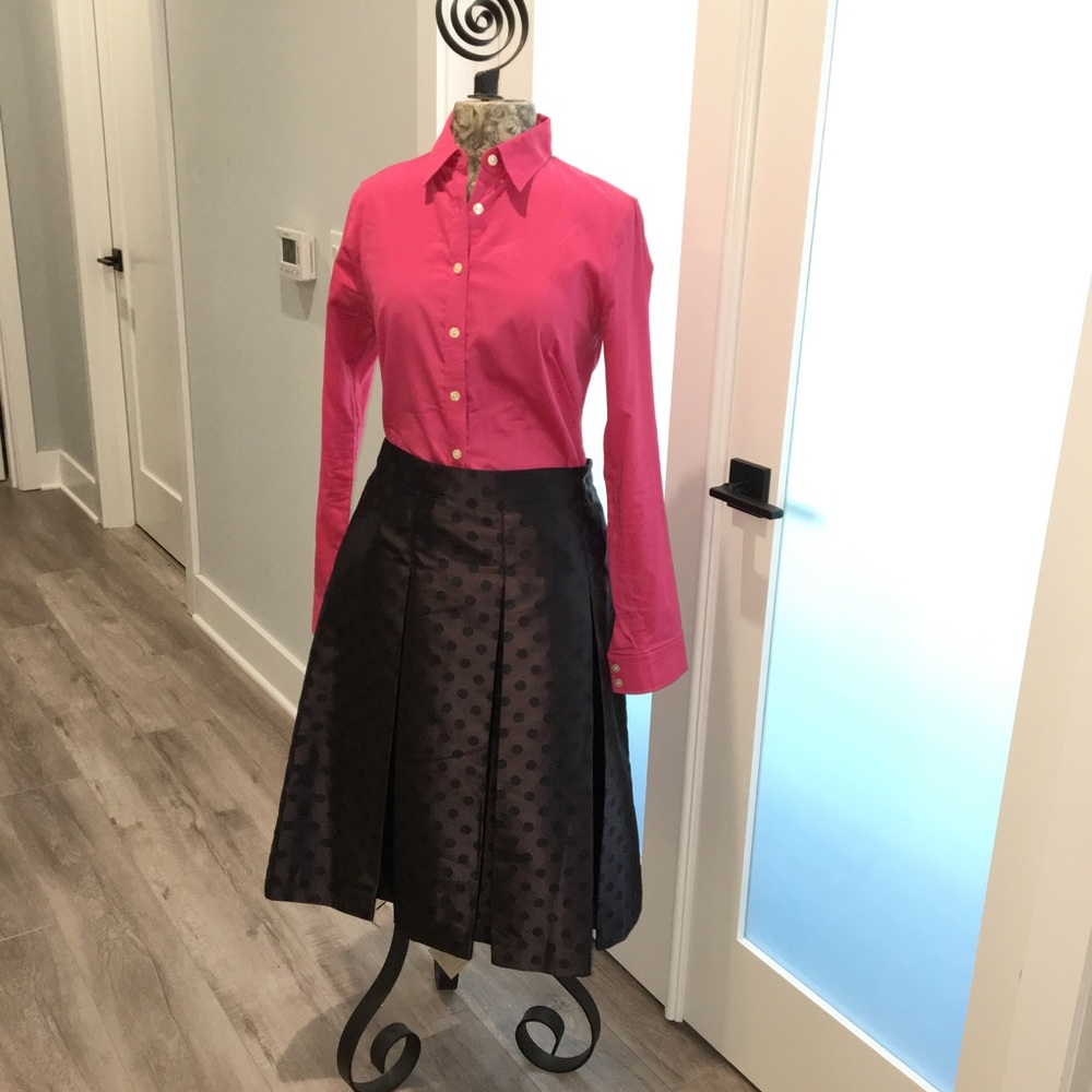 Halogen Brown on brown polka dot skirt