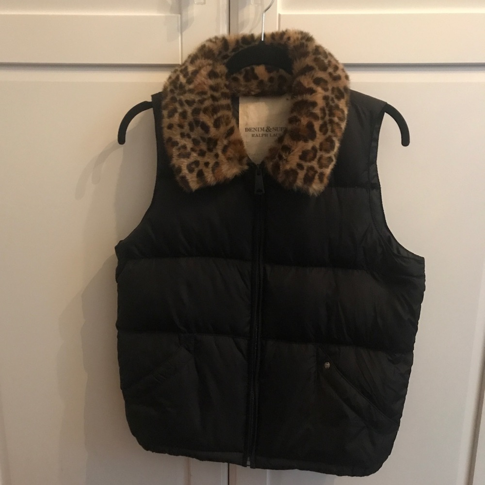 Ralph Lauren Down Vest w/ Faux Fur Collar
