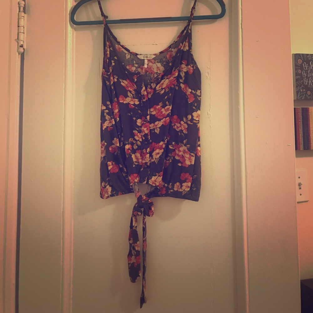 Floral Crop tank
