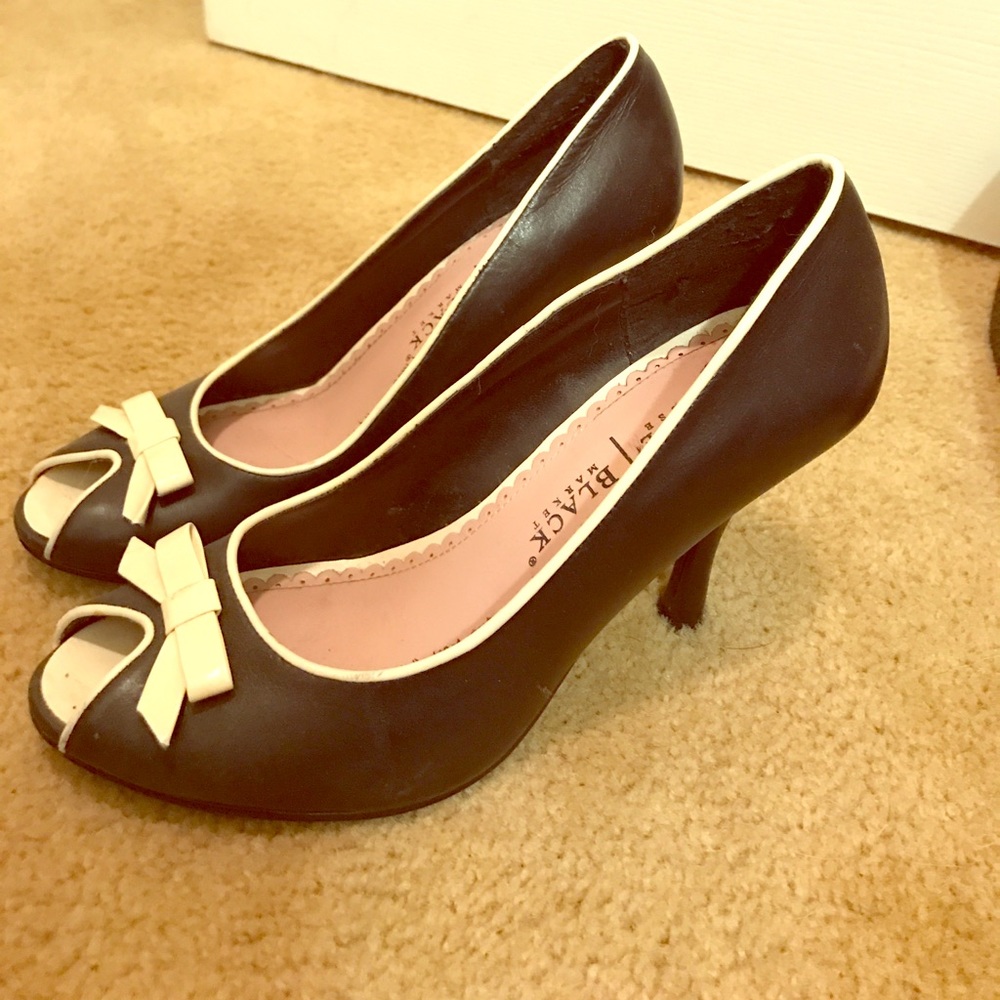 Black and white heels