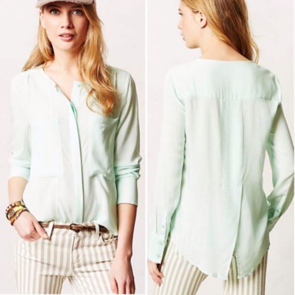 Anthropologie Women's Sz. M NWT Mint green Shirt
