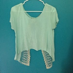 Lace open back shirt