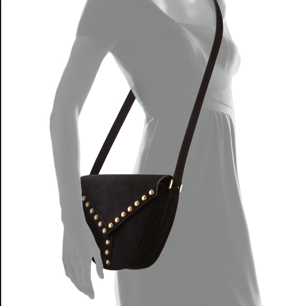 Saint Laurent Y Studs Suede Crossbody Bag
