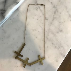 Gold Three cross necklace