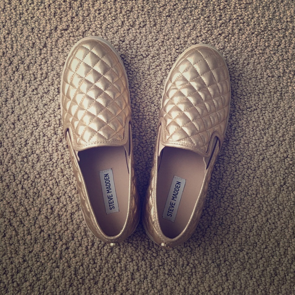 Gold Quilted Sneakers