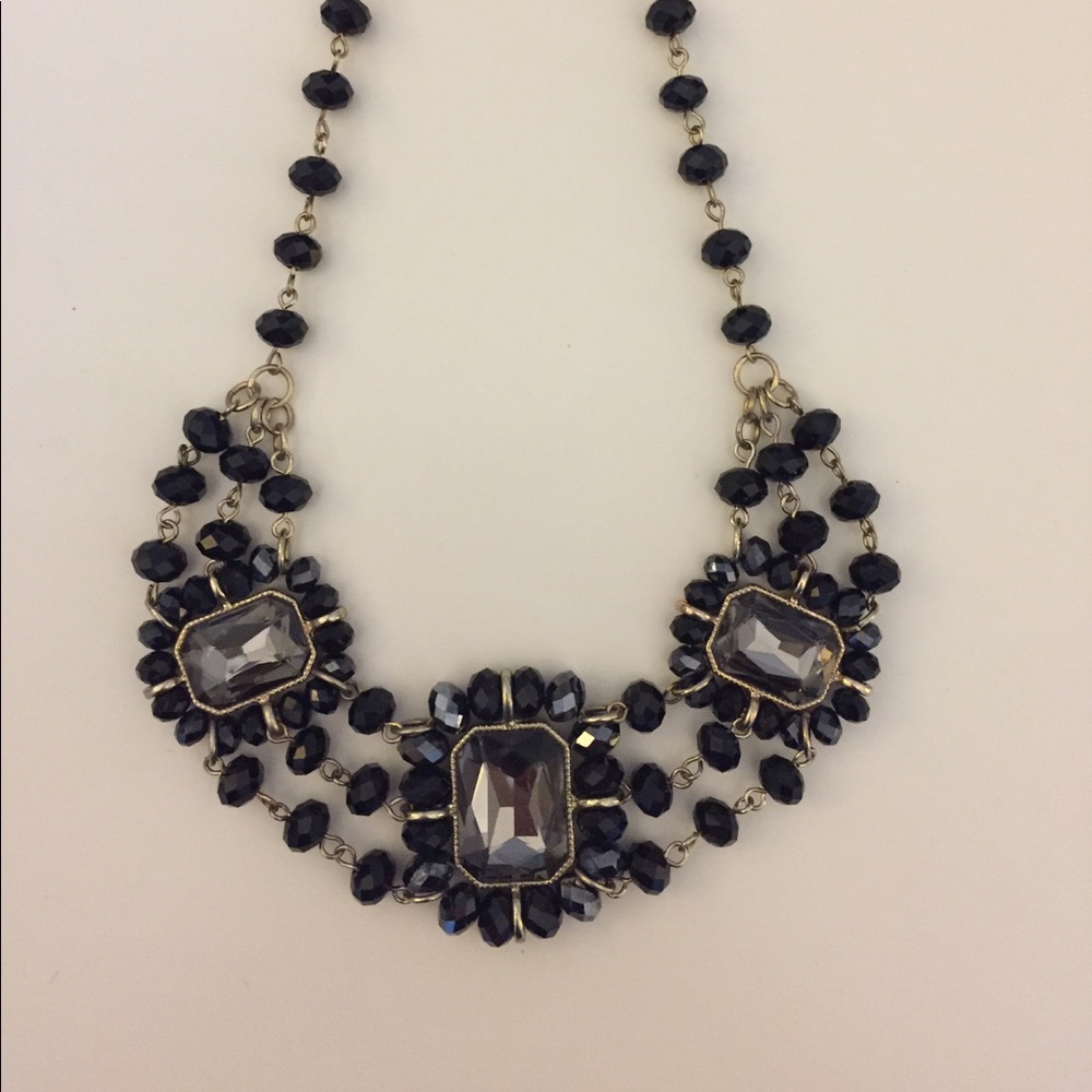 Black and Gold Beaded Necklace