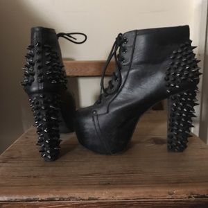 Jeffrey Campbell black spiked boots size 8