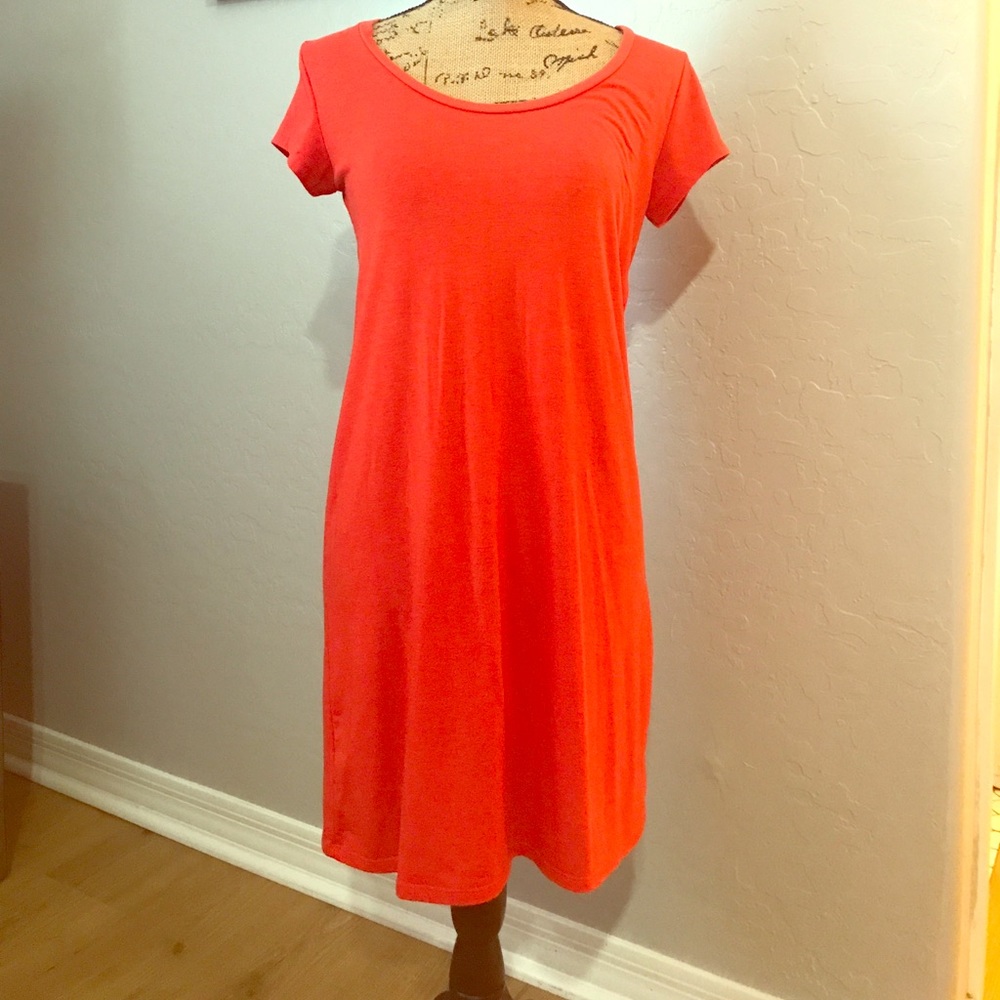 Orange t-shirt dress