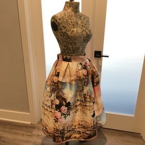 Vargas polyester "taffeta" Midi Skirt