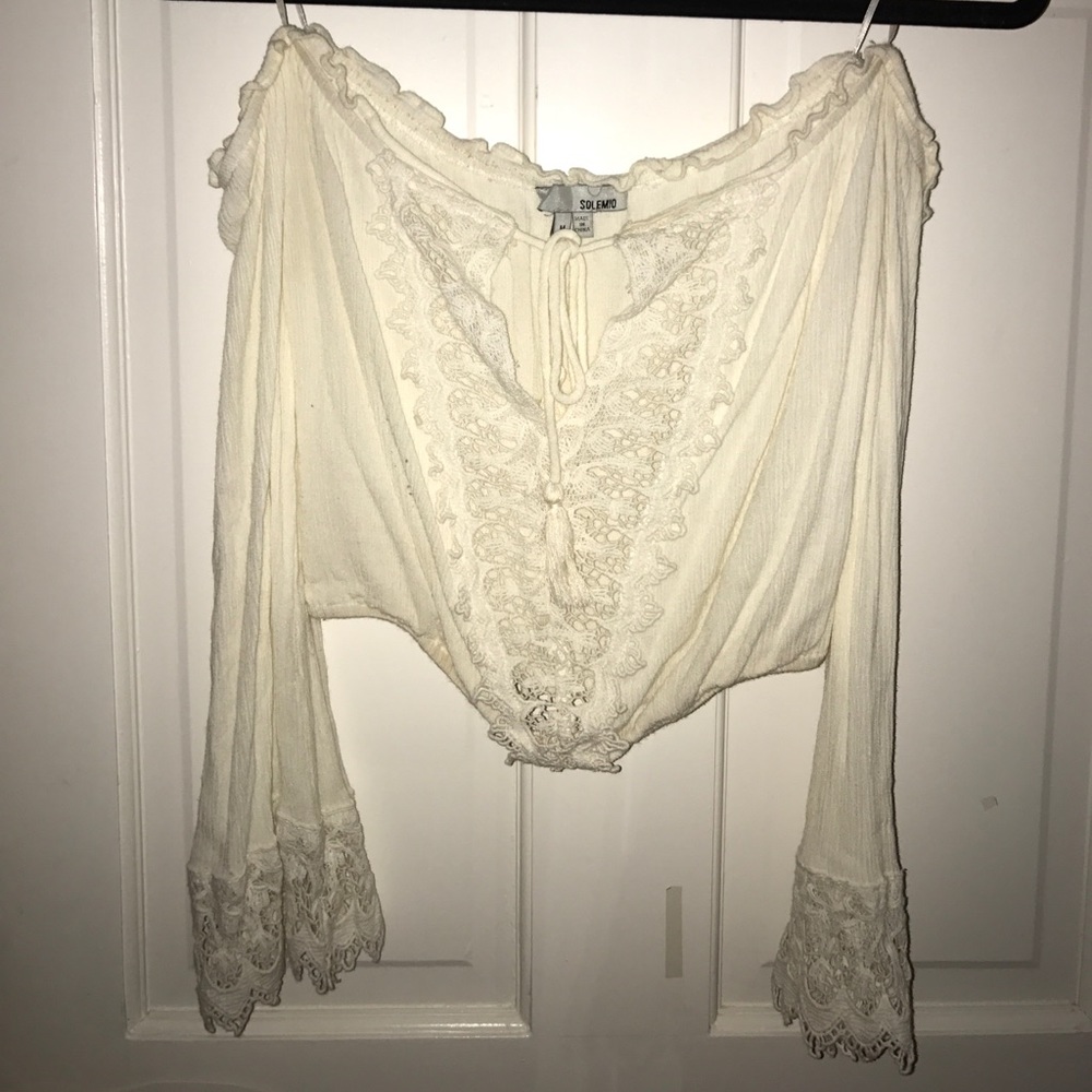 White off the shoulder top