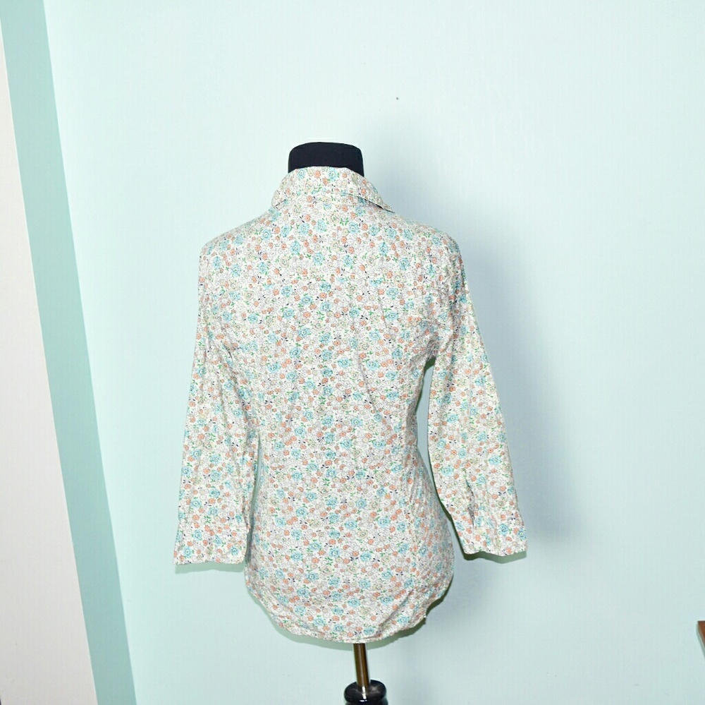 Adorable Pink and Blue Floral Print Button Down - Picture 2 of 2