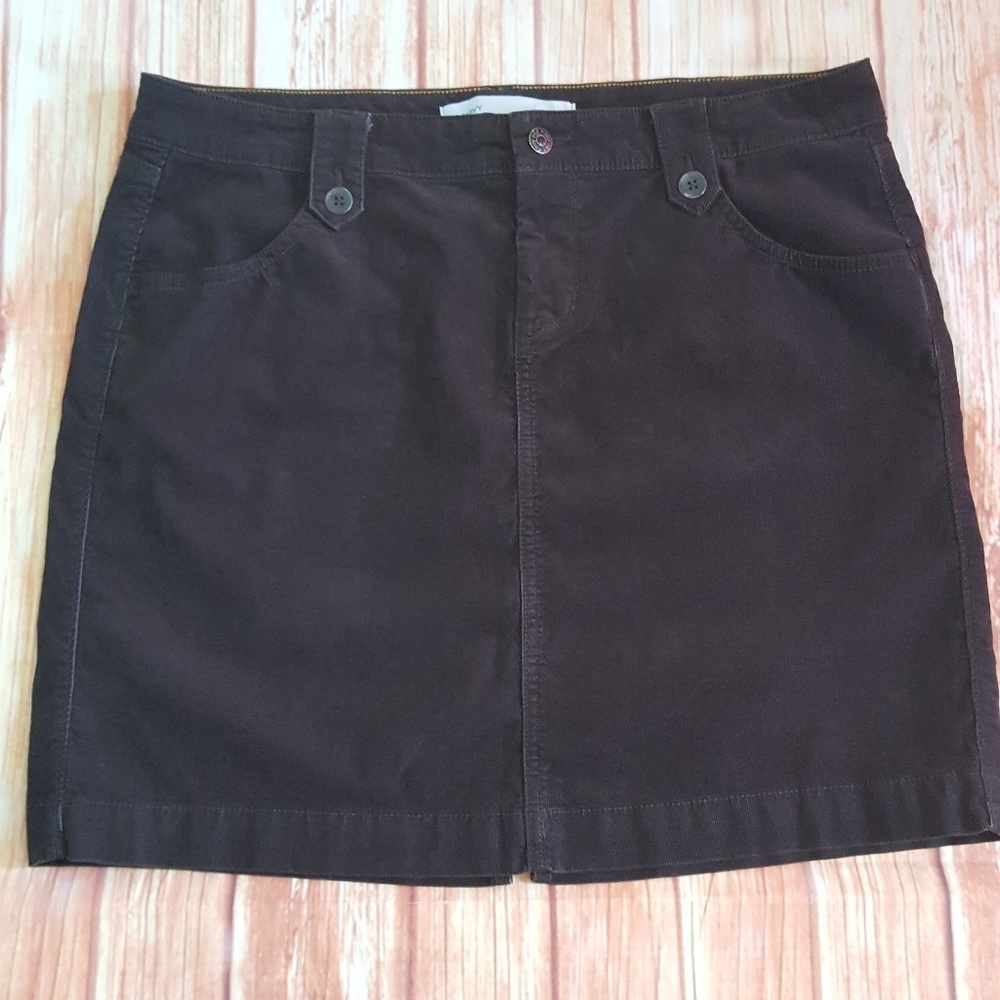 Old Navy Corduroy Skirt dark Chocolate Brown sz 12