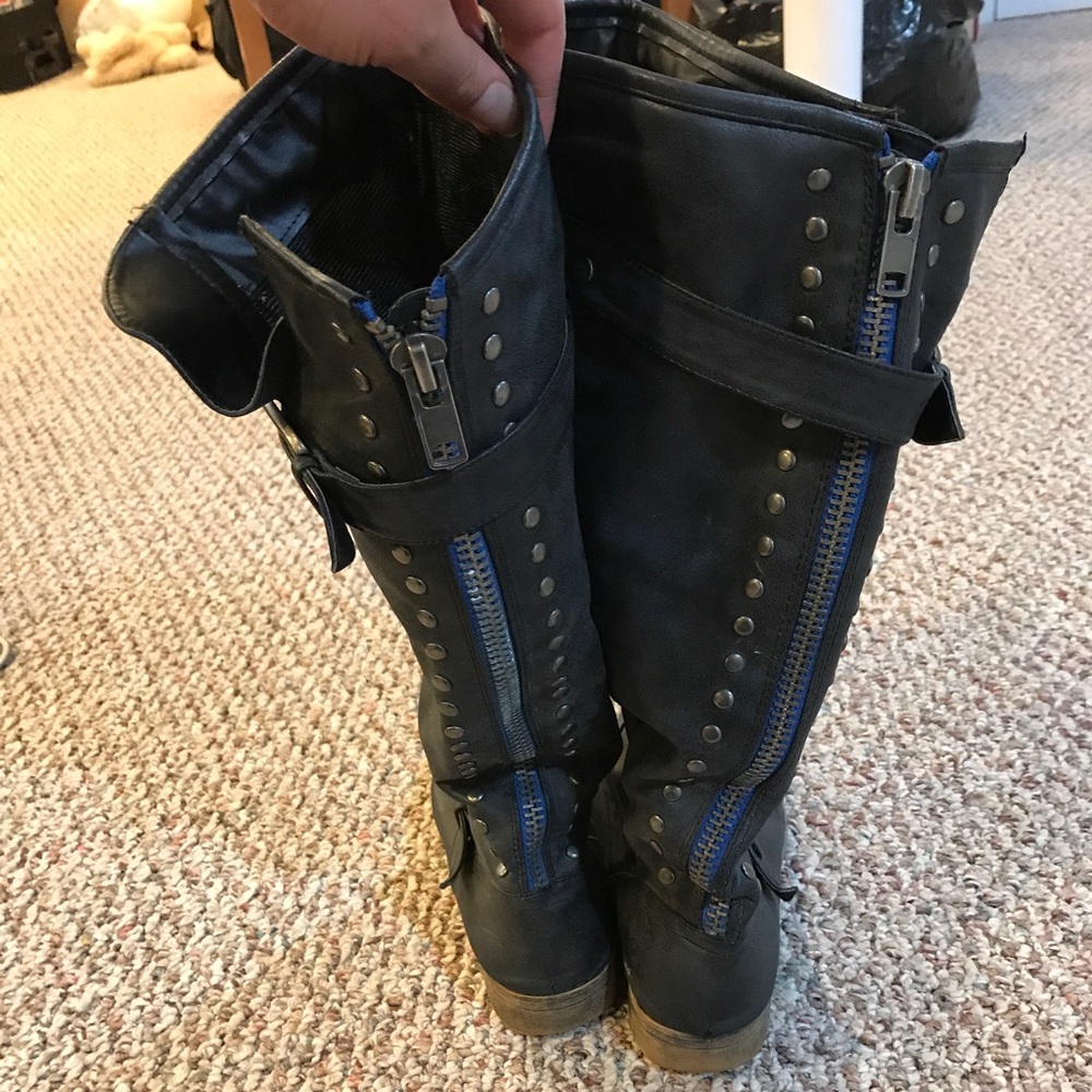 Gray Madden Girl knee high boots