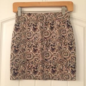 Free People paisley print body con mini skirt