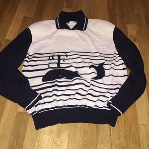 Women's St. John collared sweater whale Women's St. John collared sweater whale