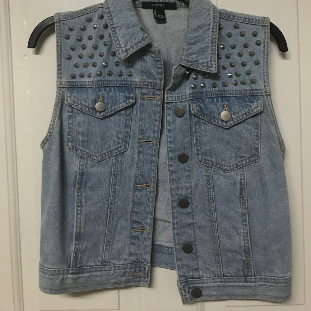 Studded jean vest from forever 21