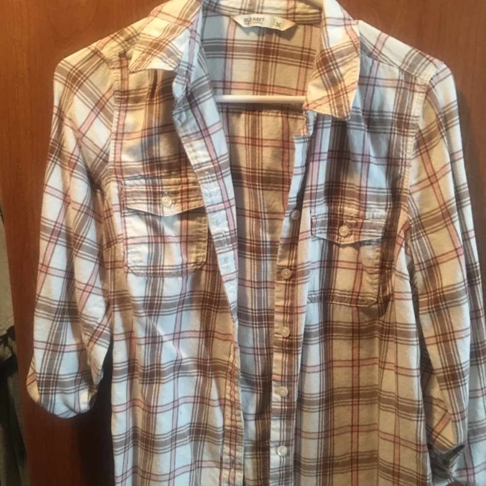 Old Navy Plaid button up shirt.