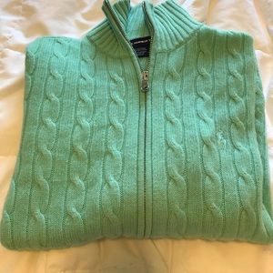 Ralph Lauren Golf Cashmere Cable Zip Cardigan