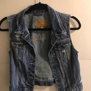 HOLLISTER: Medium/Dark denim vest