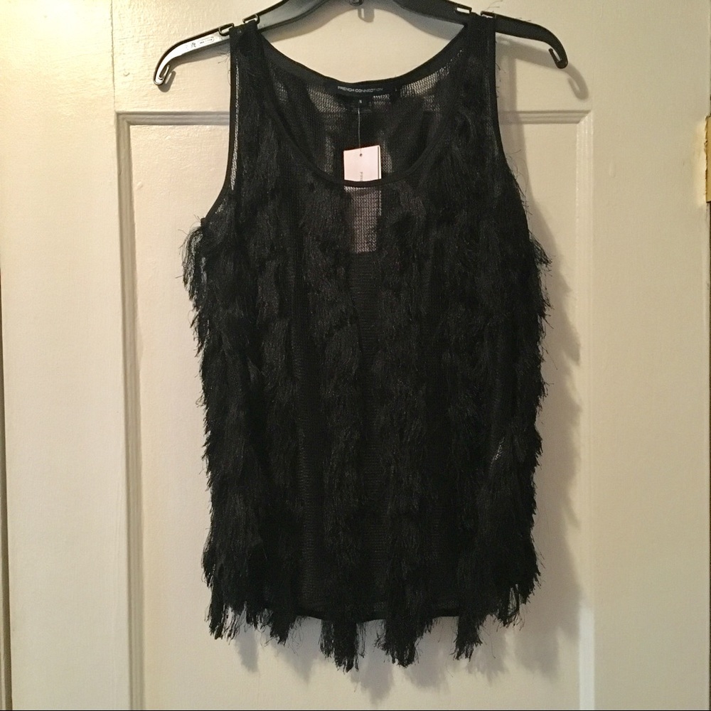 French Connection Top S NWT Black