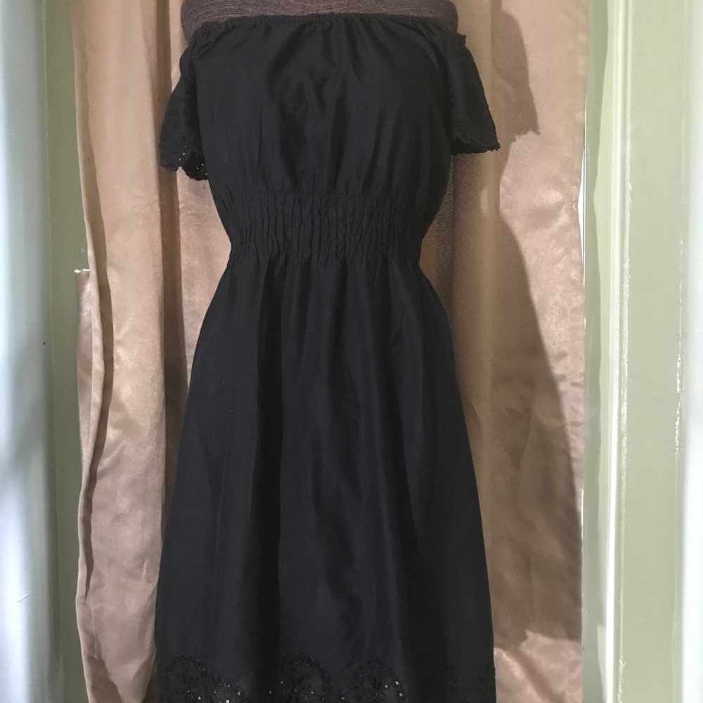 Off shoulder Black Summer Dress