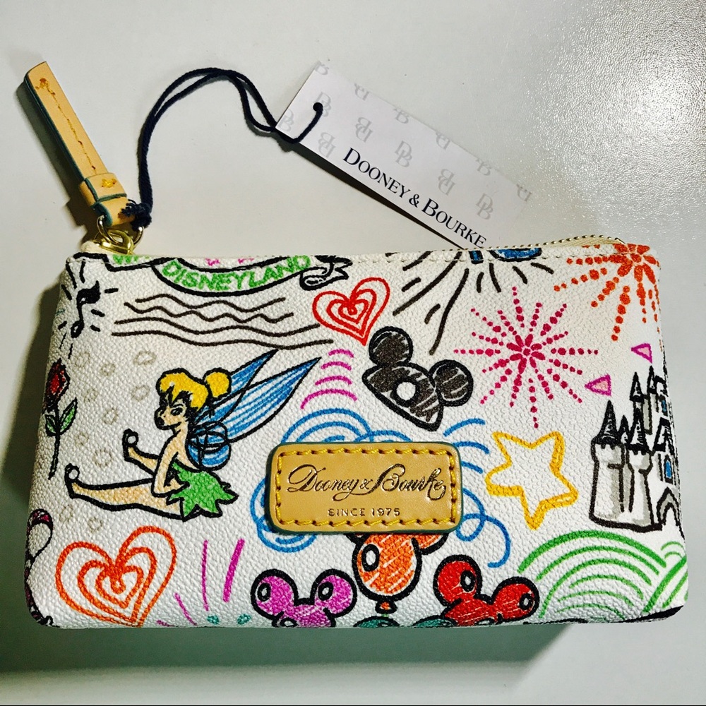 DOONEY & BOURKE DISNEY WHITE SKETCH COSMETIC BAG