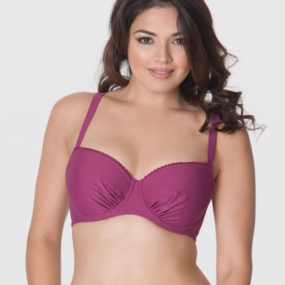 32D Curvy Kate Jetty Balconette Bikini Top - Berry