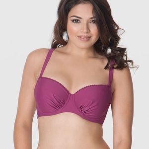 32D Curvy Kate Jetty Balconette Bikini Top - Berry