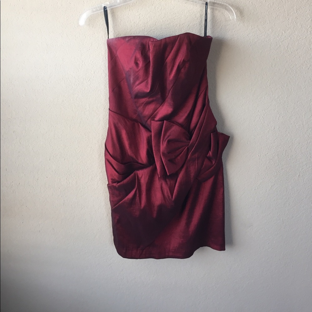 Strapless Maroon Cocktail Dress