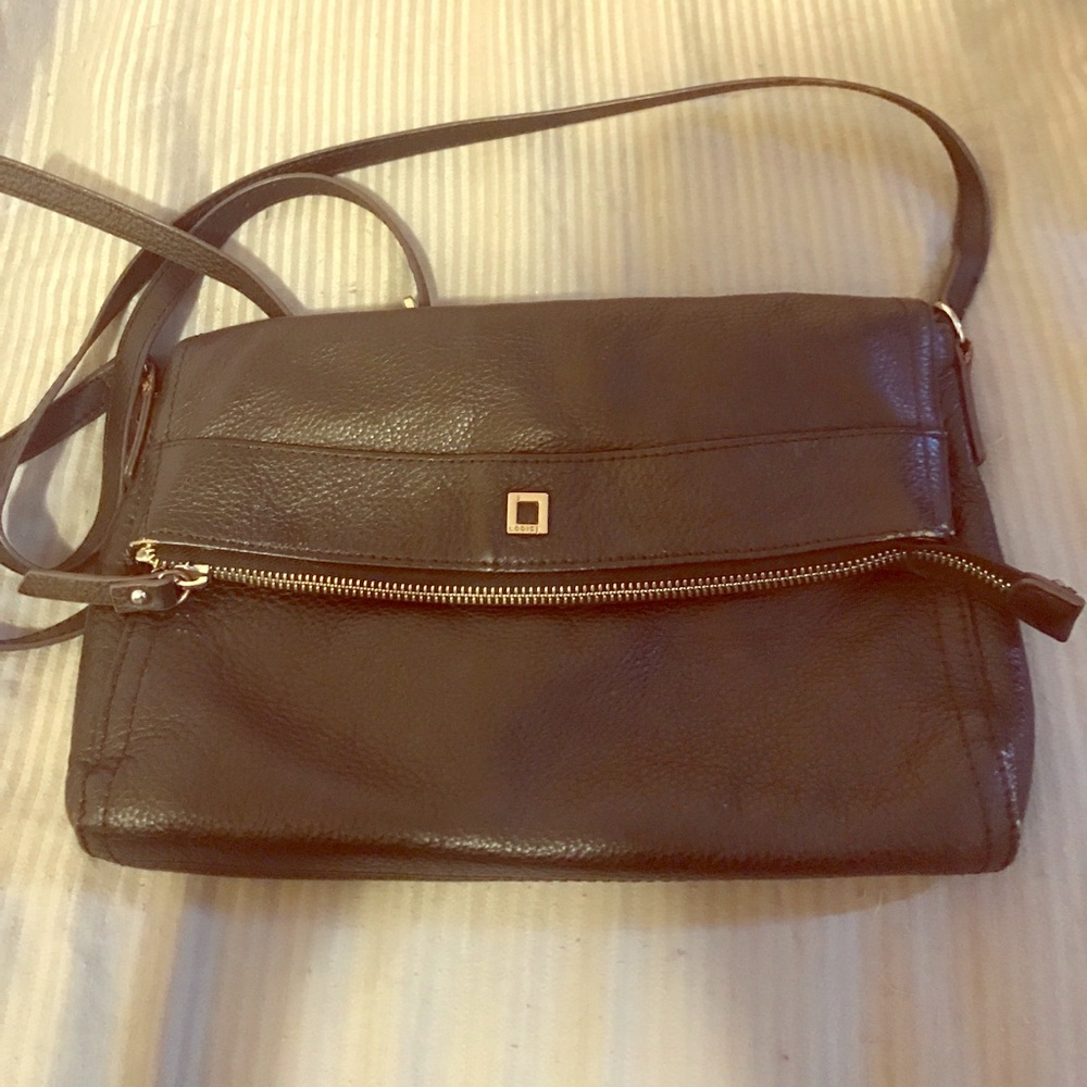 Leather cross-strap adjustable length purse