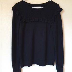 Loft ruffle knit sweater