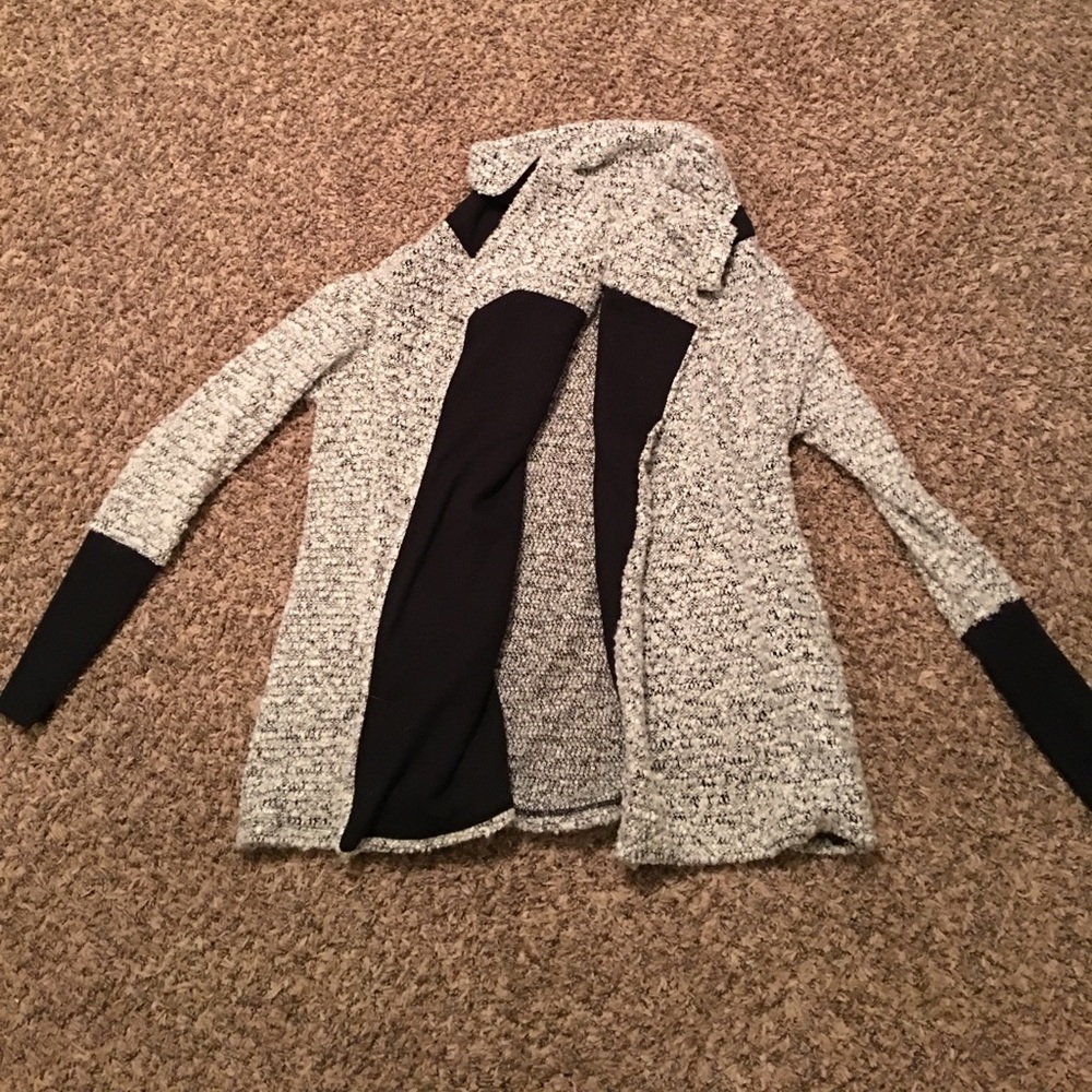 Bar III Black and White Knit Cardigan