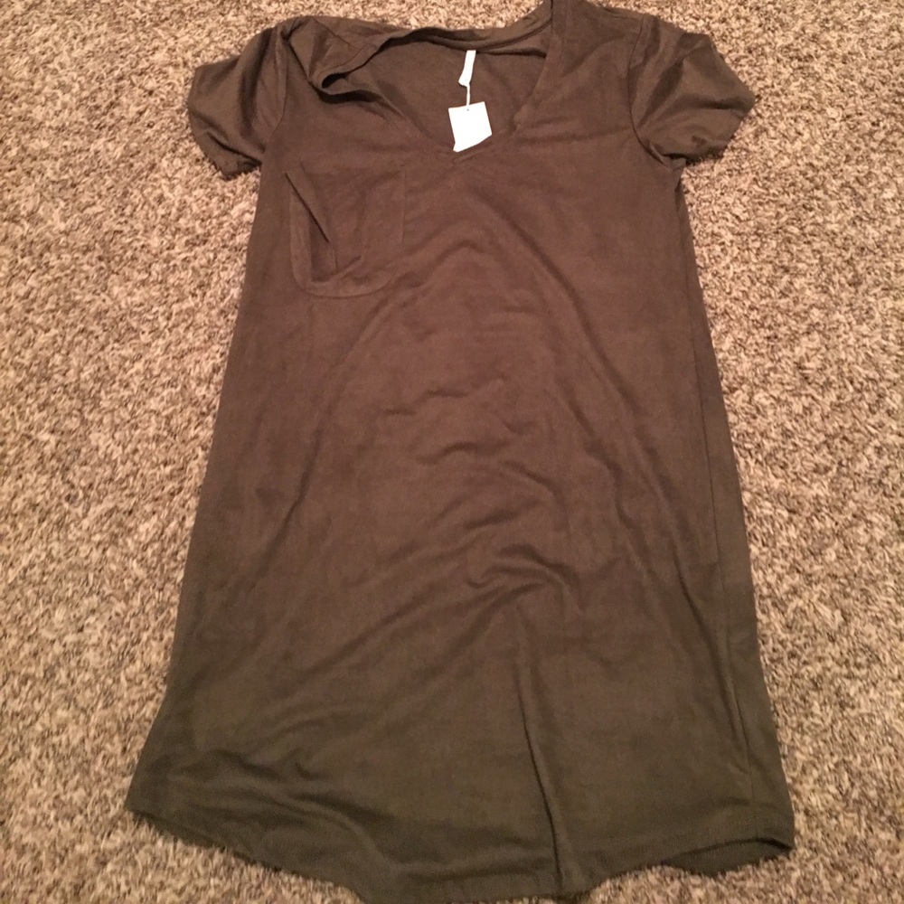 Z Supply Dark Green Suede Dress