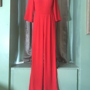 Red Backless Jumpsuit