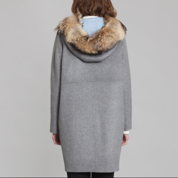 CACHAREL PARIS Fur-Trimmed & Wool Hooded Parka NWT - Picture 7 of 8