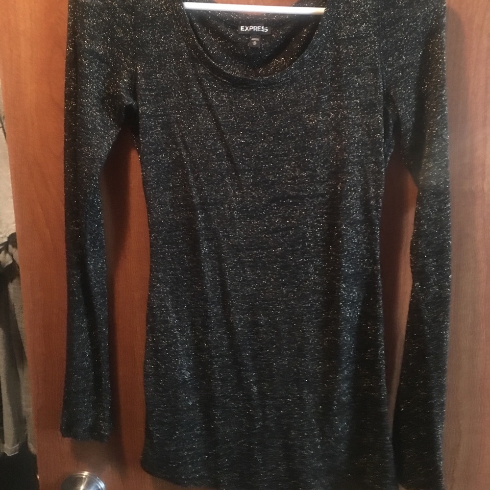 Black and gold sparkle long sleeve shirt.