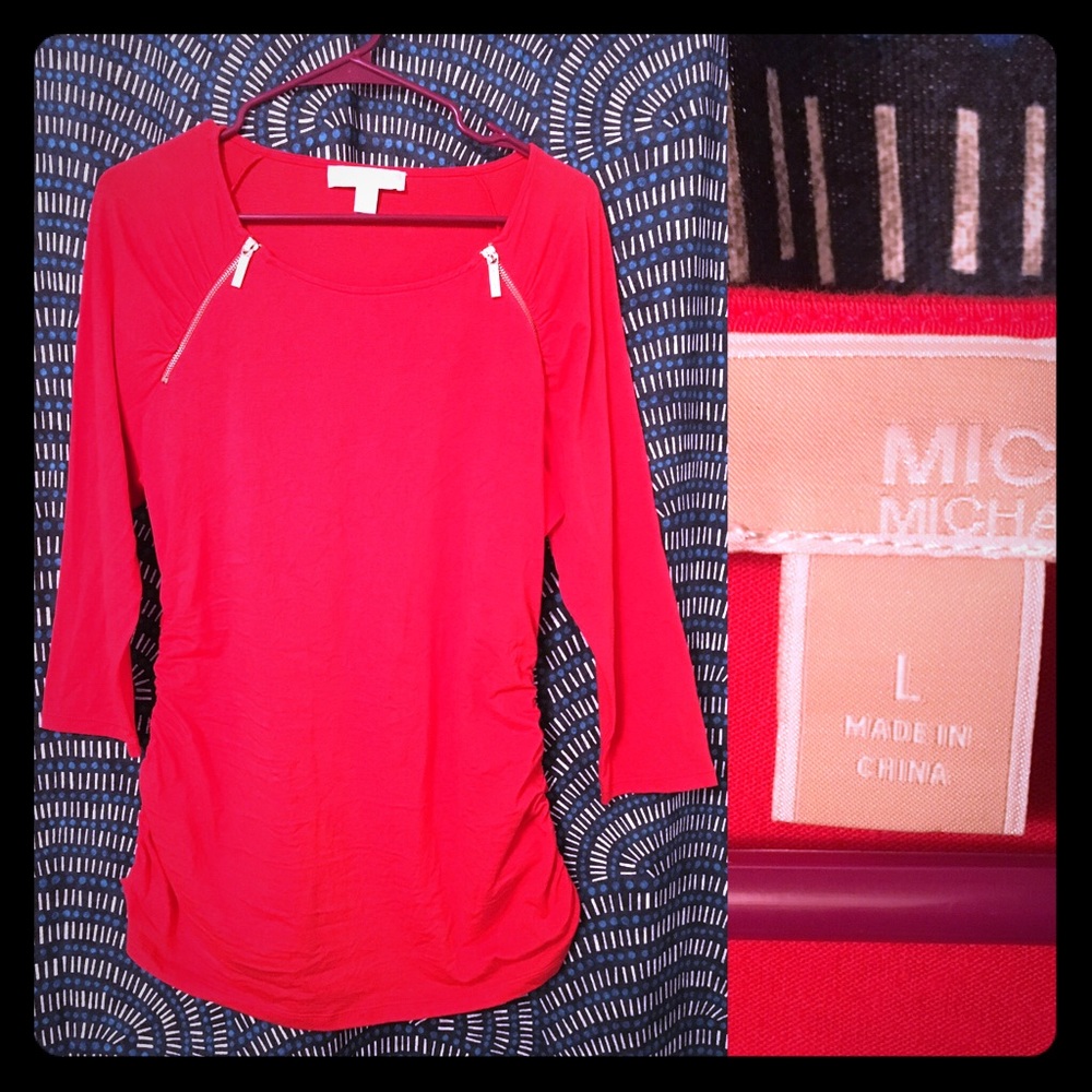 Micheal Kors Double Zipper Top