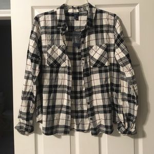Plaid flannel button down shirt