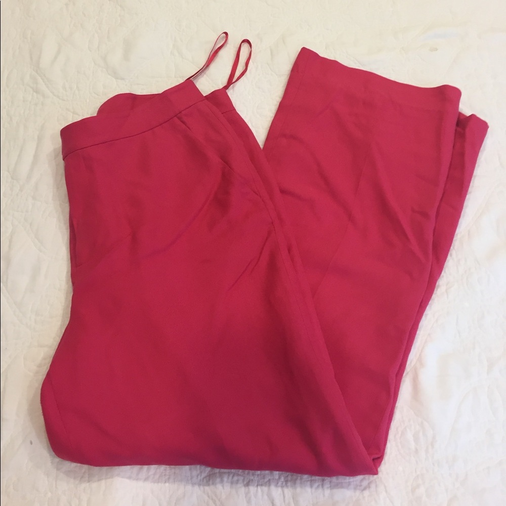 Magenta Ralph Lauren Wide Leg Silk Pants Sz 6