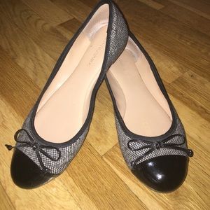 Banana Republic 9.5 patent tweed black/gray ballet Banana Republic 9.5 patent tweed black/gray ballet