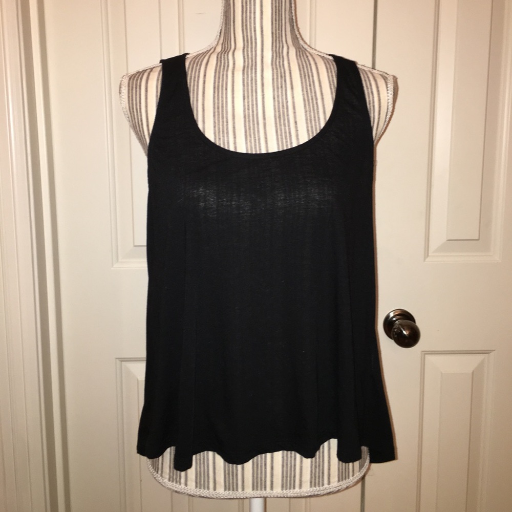 Black open back top