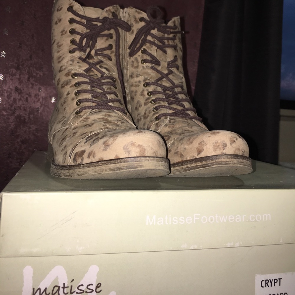 Genuine Leather Leopard Boots