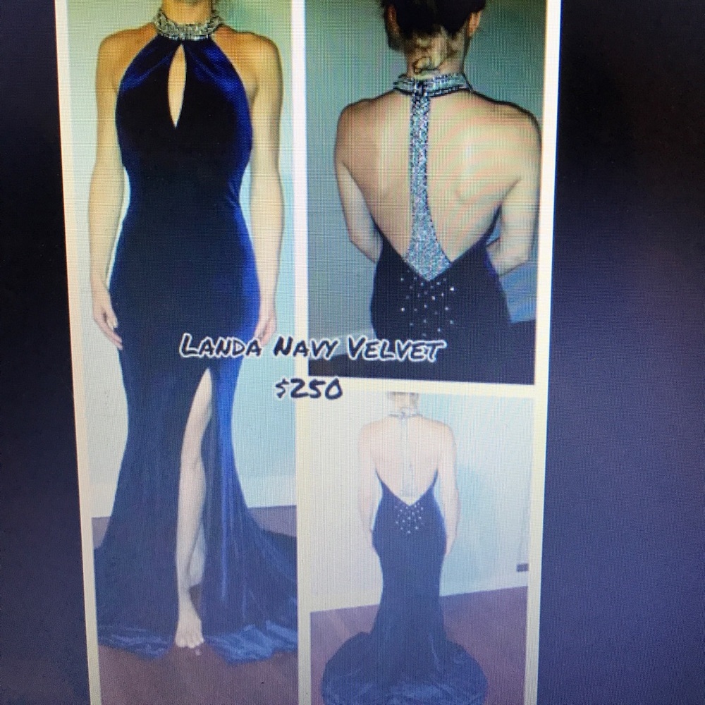 Landa Navy Velvet Gown