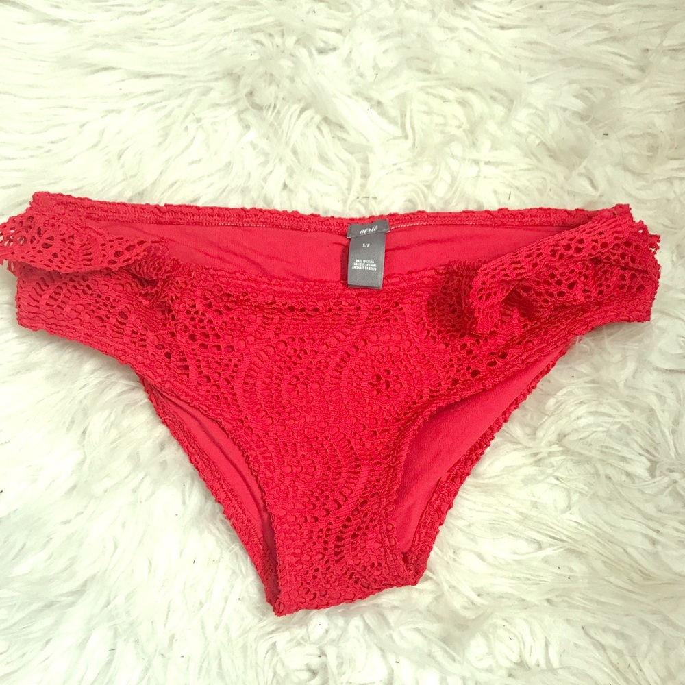 Coral crochet swim bottoms
