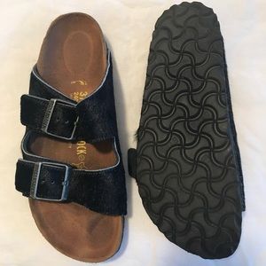 Navy Blue Calf Hair J Crew exclusive Birkenstocks