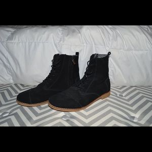 Black Suede Toms Booties