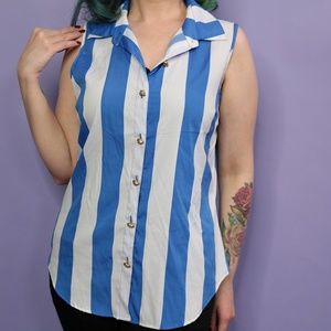 Tops - Blue Striped Top Tops - Blue Striped Top