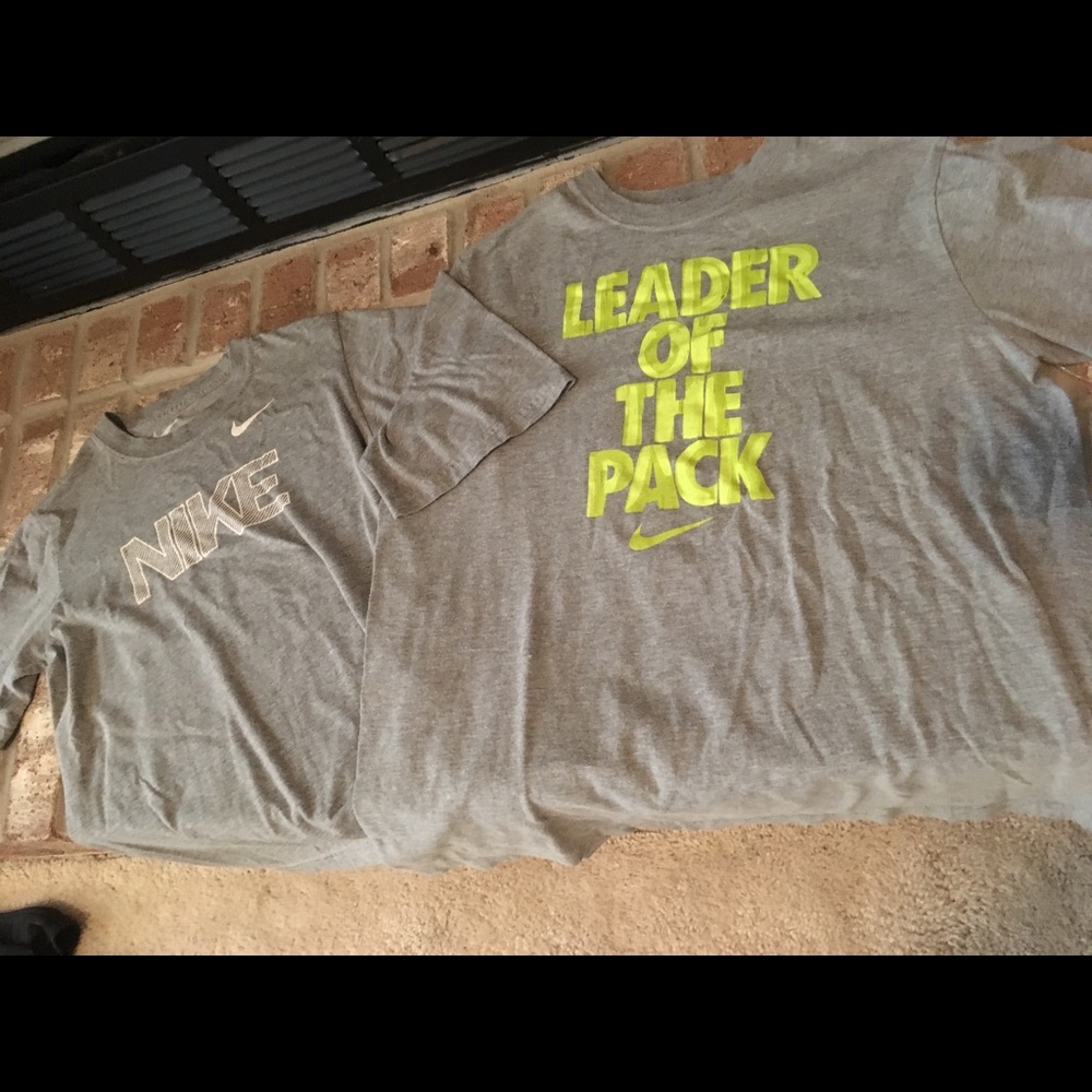 TWO Nike Youth Gray Shirts Sz M & XL