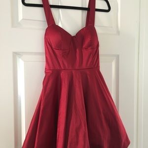 Forever 21 Red Silky Feel Bustier Mini Dress